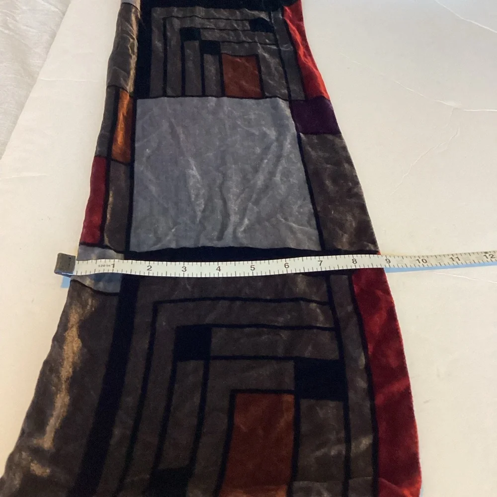 Frank Lloyd Wright Silk Velvet Scarf MOMA Licensed Geometric Design